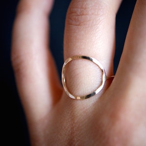 Circle Ring in 14K Gold Fill, gold circle ring, skinny or thick gold circle ring, 14k gold fill circle ring, hammered gold infinity ring image 8