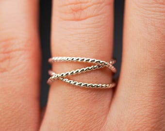 Twist Wraparound Ring | 925 Sterling Silver | Wrap Criss