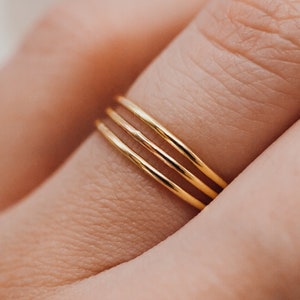 Connected Set of 3 Stacking Rings | 14K Gold Fill | permanently stacked rings, negative space, gift for her, sentimental gifts, friendship