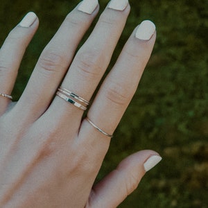 Medium Thickness Sterling Silver stacking ring, one single ring, hammered silver ring, silver stack ring, single silver ring, delicate ring image 8