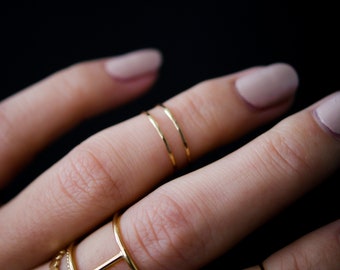 Ultra Thin Gold Stacking Ring, Super Skinny, Slender, Extra Thin