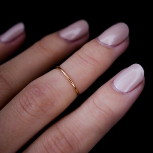 Midi Stacking Ring, Rose Gold Fill, Ultra Thin, Medium Thick, smooth, hammered, knuckle ring, basic, stackable rings, pinkie, tiny, rosy
