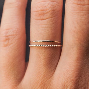 Thin Twist Stacking Set of 2 Rings in Sterling Silver, silver stack, stackable ring, sterling silver ring set, delicate ring, set of 2 image 7