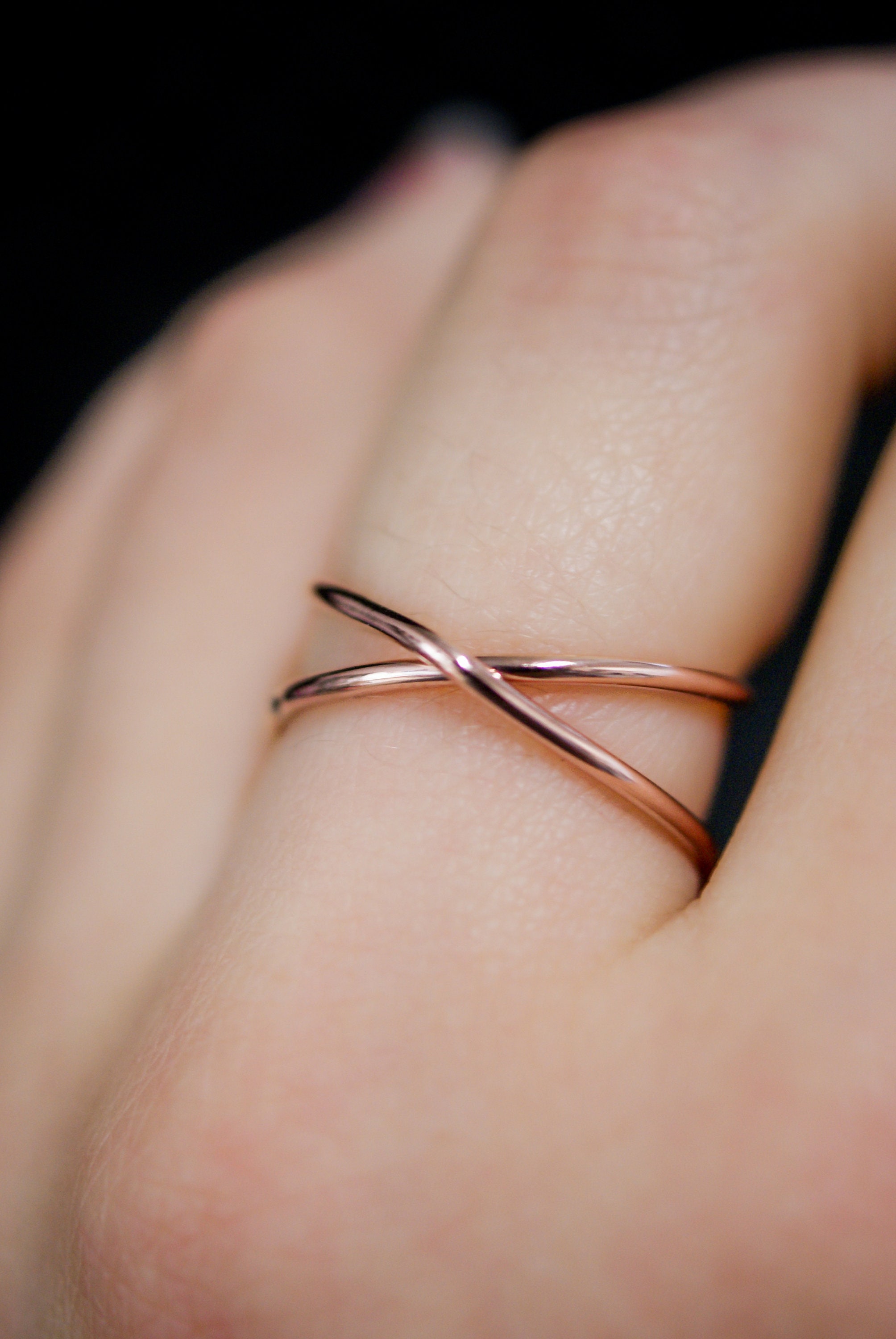 Rose gold x ring deals