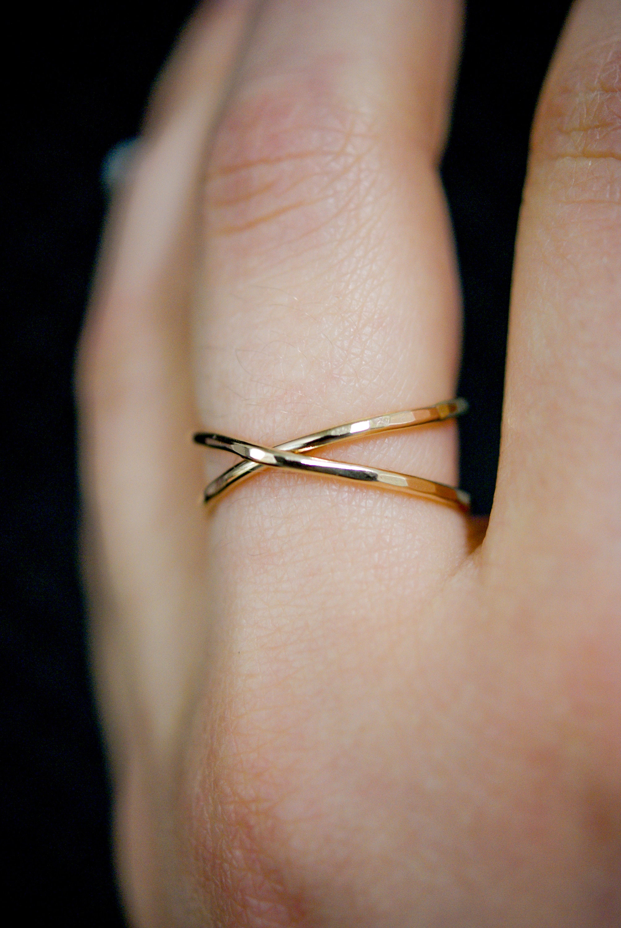 X Ring 14K Gold Fill Gold Criss Cross Ring Wrapped Gold - Etsy