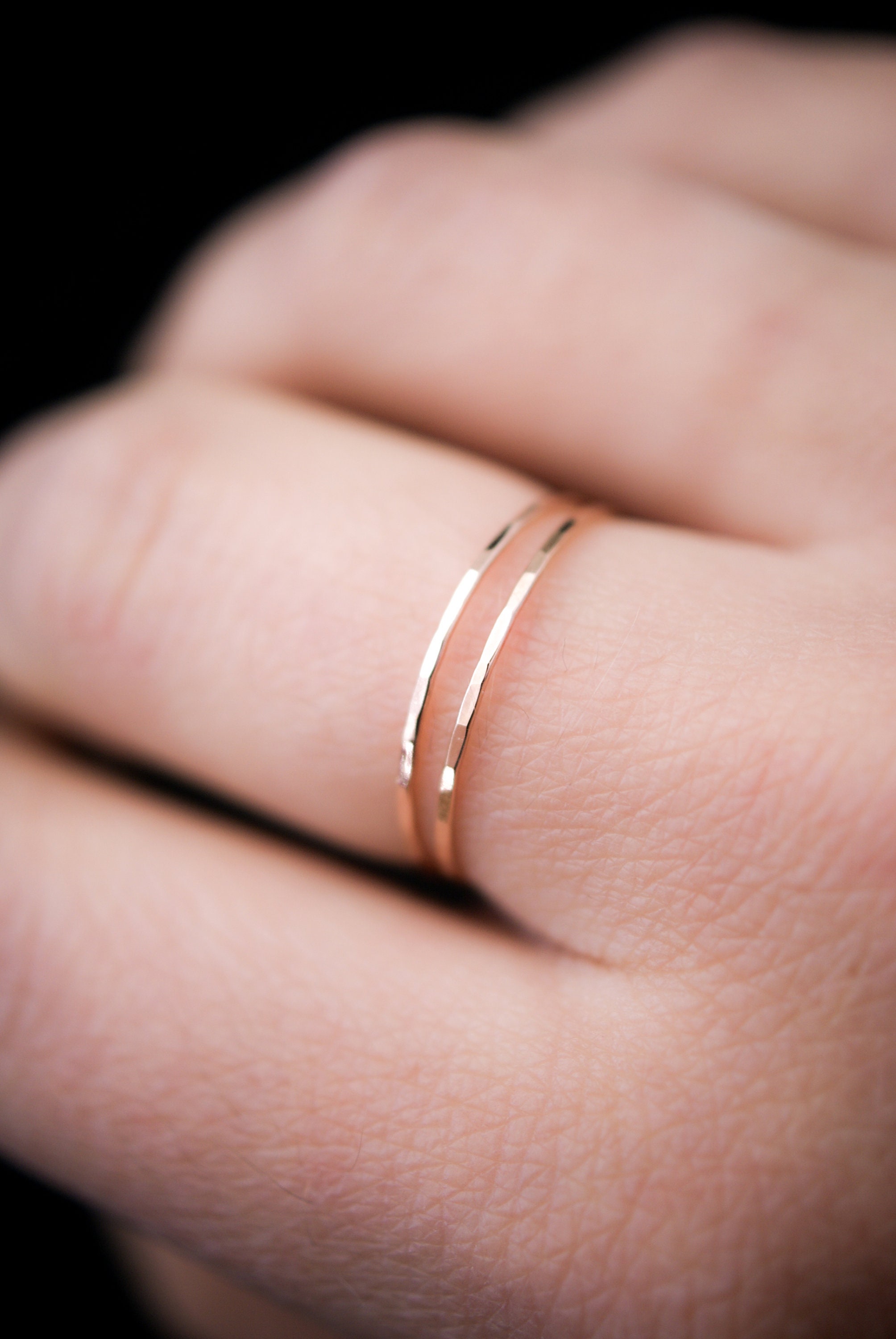 Joyería Anillos Anillos apilables anillo de apilamiento orgánico de plata de ley delgada anillo de plata 925 pulido pulido ligeramente oxidado 