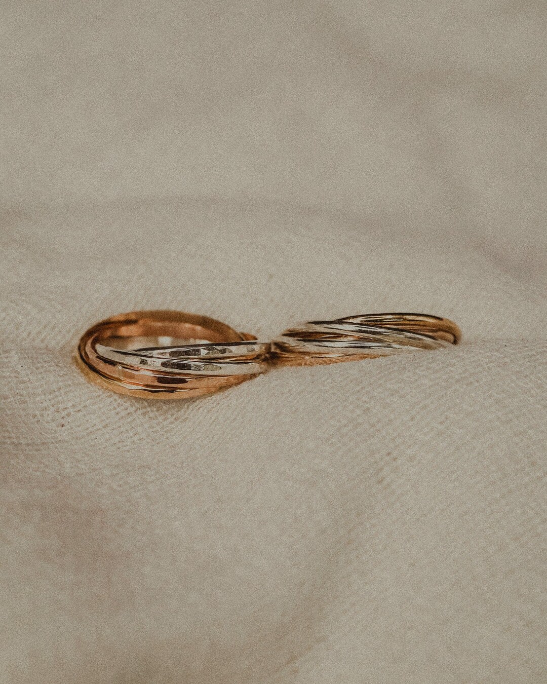 SOLID Thin Interlocking Ring Set of 5 in Rose Gold, Gold, Silver ...