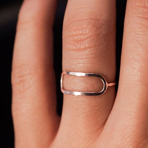 Stadium Ring in Sterling Silver, Infinity ring, sterling silver circle ring, hammered circle ring, open circle ring, delicate infinity ring