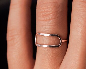 Stadium Ring in Sterling Silver, Infinity ring, sterling silver circle ring, hammered circle ring, open circle ring, delicate infinity ring