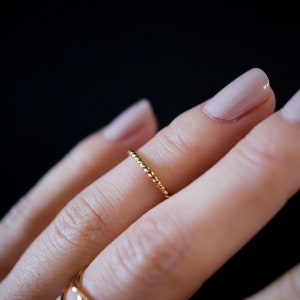 Thick OR Twist Stacking Midi Rings in 14K Gold fill, stackable, durable, basic rings, knuckle, hammered and rope texture, dainty Thick Twist Ring