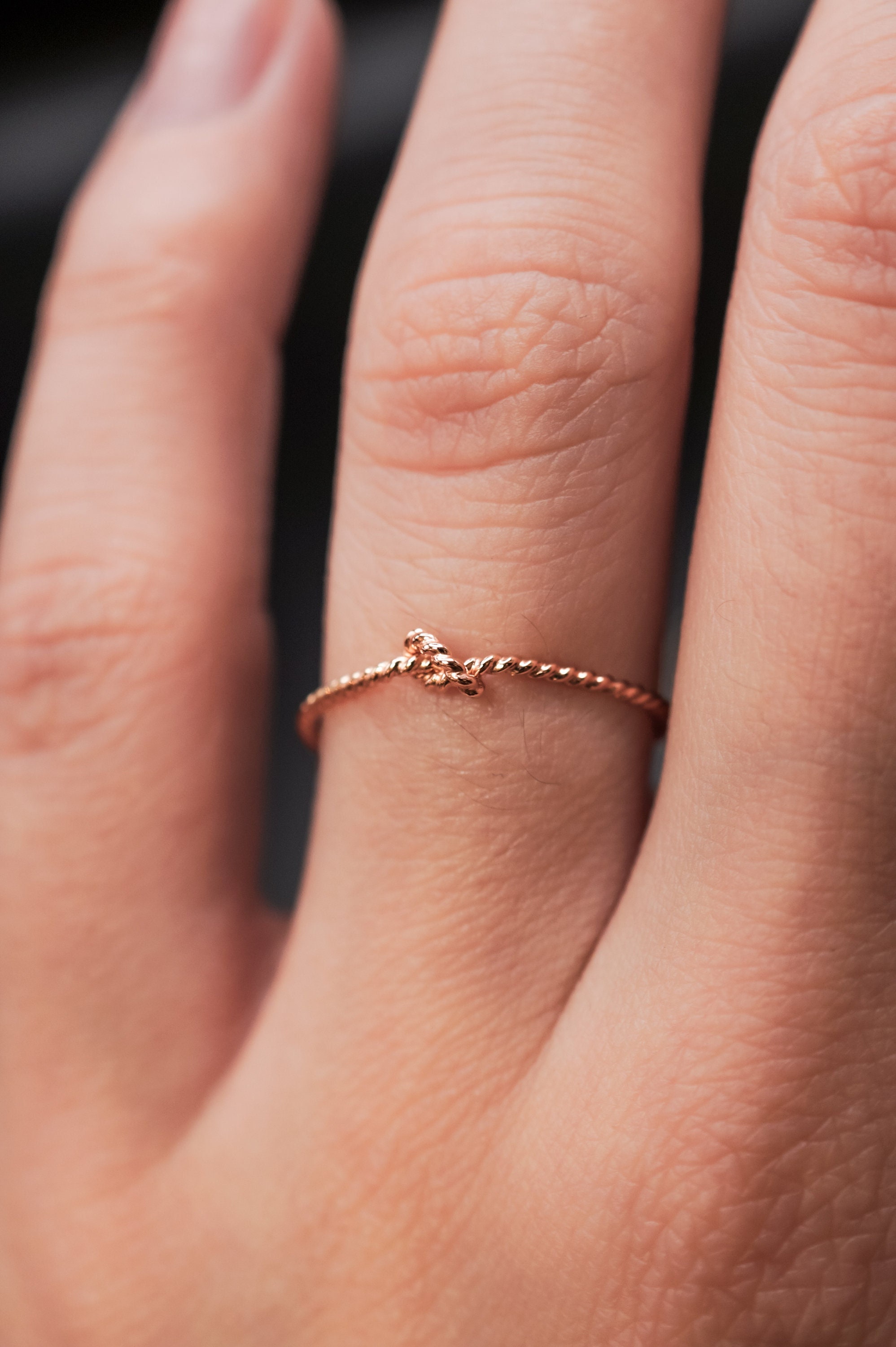 Twist Rope Closed Knot Ring in 14K Gold Fill Rose Gold Fill