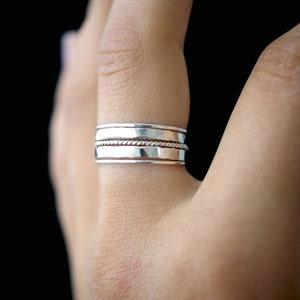 The Ultimate Twist Stacking Set of 5, Sterling Silver, twisted, rope ring, textured pack, Extra Thick and Ultra Thin, gifts for her image 3