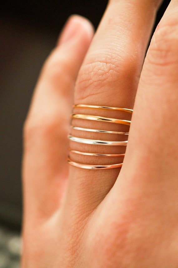 Thick gold stacking ring outlet