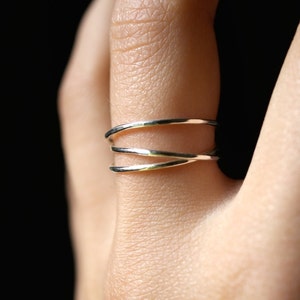 Wraparound Ring, 925 Sterling Silver wrap ring, wrapped criss cross ring, woven ring, infinity, intertwined, overlapping, texture image 9