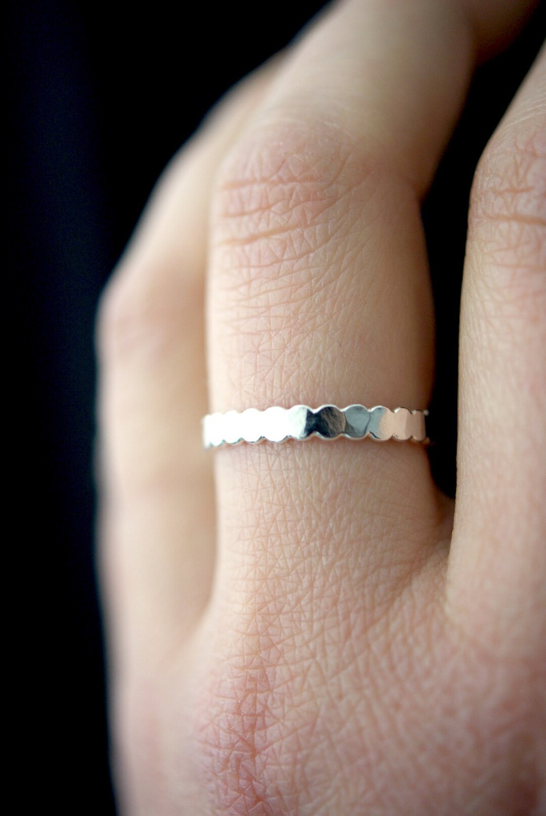 Sterling Silver Bead Ring Sterling Silver Stack Ring Pebble Etsy