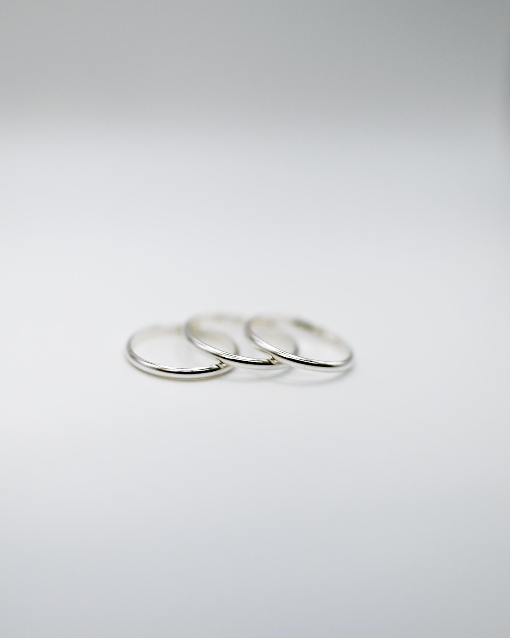 極厚リング3本セット | スターリングシルバー | 槌目またはスムース
