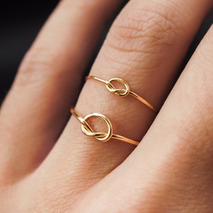 Medium Thick Open Knot ring, gold infinity ring, 14k gold fill knot ring, hammered gold ring, 14k goldfill love knot ring, gold knot ring image 2