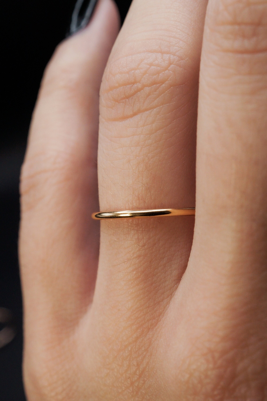 Thick Stacking Ring | 14K Gold Filled | Smooth, Hammered | 1.5mm ...