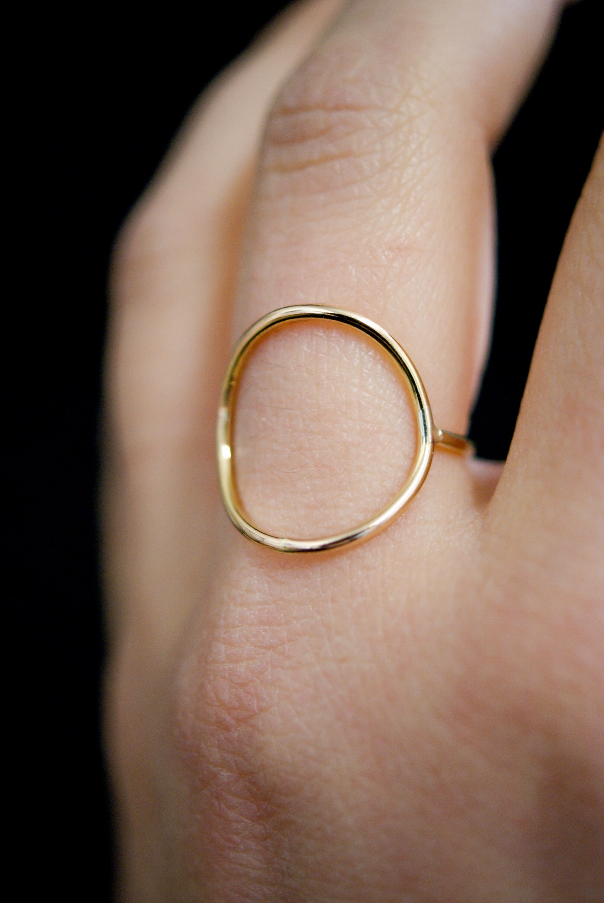 Circle Ring in 14K Gold Fill Gold Circle Ring Skinny or Thick