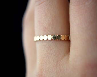 Gold Bead ring, 14K Gold Fill stacking ring, minimal stackable ring, thick gold ring, gold ring, pebble, dot ring, gold stack, bead ring