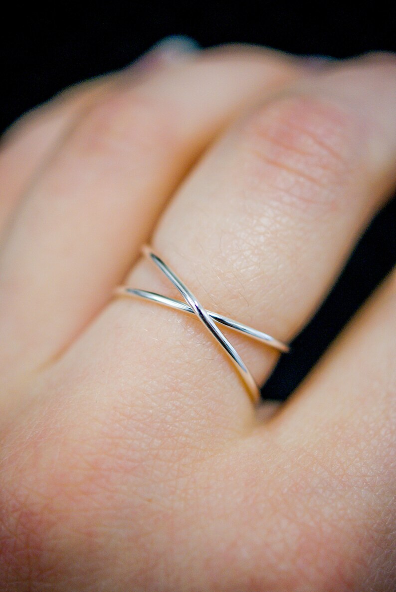 Sterling Silver X Ring Silver Criss Cross Ring Silver X Etsy