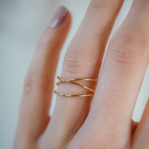 Wrap Ring in SOLID 14K Gold, Wrapped Solid Gold Ring, Wrap Around Ring ...