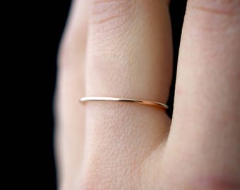 SOLID Medium Thick Rose Gold stacking ring, rose ring, textured, 14k rose gold ring, rose gold stack ring, rose gold ring, delicate ring