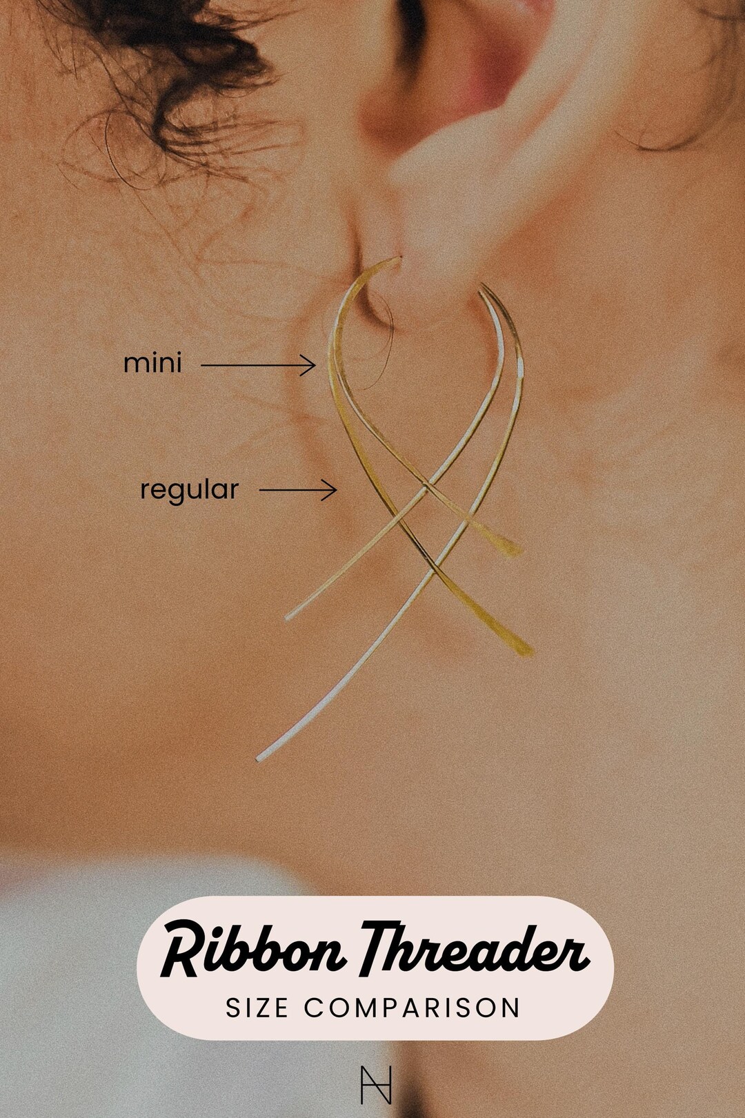 Large Ribbon Hoop Ribbon Threader Hoops in 14K Gold Fill, Large or Small Hoop, Hammered ...