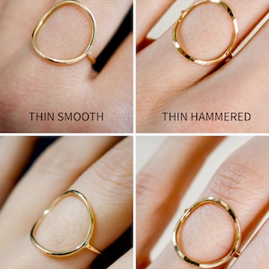 Circle Ring in 14K Gold Fill, gold circle ring, skinny or thick gold circle ring, 14k gold fill circle ring, hammered gold infinity ring image 10