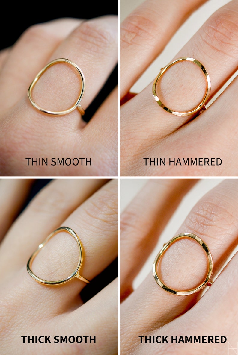 Circle Ring in 14K Gold Fill, gold circle ring, skinny or thick gold circle ring, 14k gold fill circle ring, hammered gold infinity ring image 10