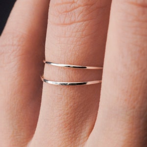 Ultra Thin Sterling Silver stacking ring, super skinny, extra thin, tiny, thinnest, silver, stackable, slender, delicate, threadbare, .7mm image 2