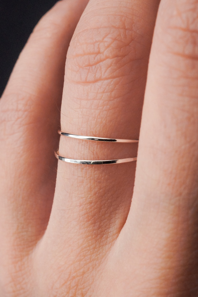 Ultra Thin Sterling Silver stacking ring, super skinny, extra thin, tiny, thinnest, silver, stackable, slender, delicate, threadbare, .7mm image 2