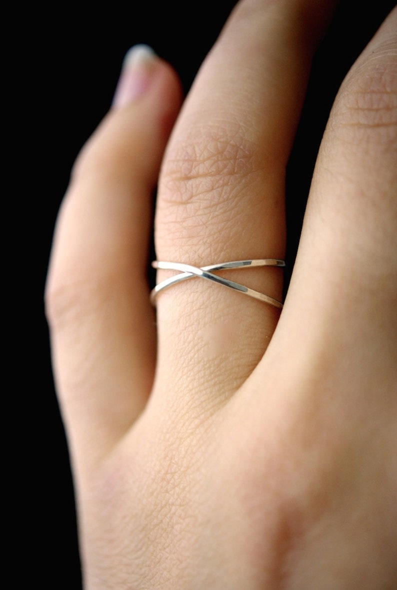 Sterling Silver X Ring Silver Criss Cross Ring Silver X Etsy