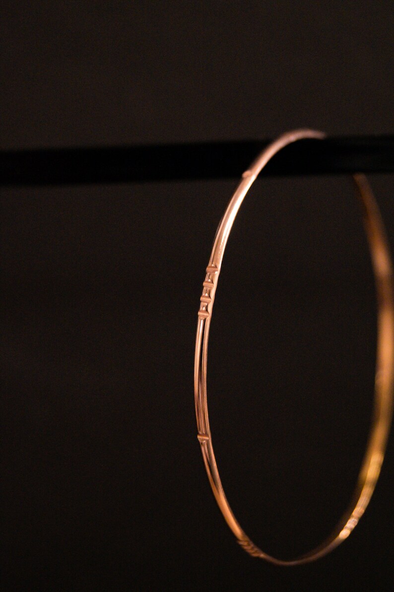 Lined Bangle in 14K Gold Fill Rose Gold Fill or Sterling | Etsy