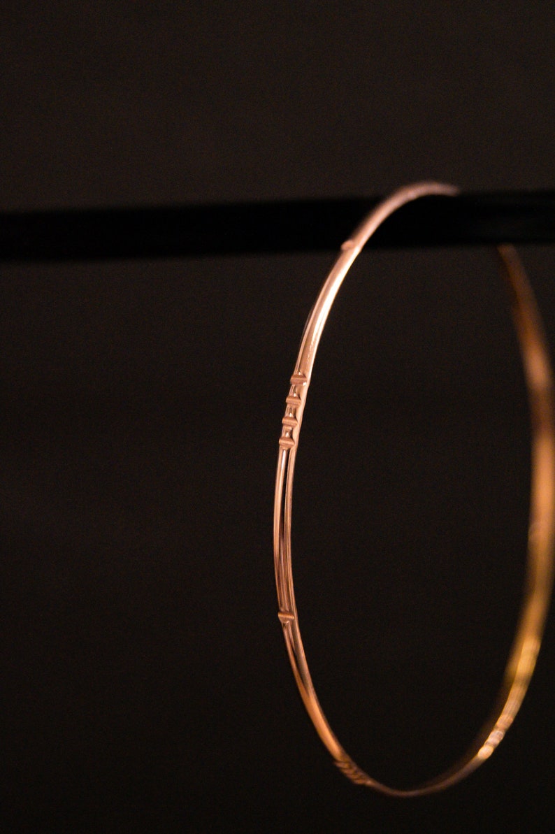 Lined Bangle in 14K Gold Fill Rose Gold Fill or Sterling Etsy