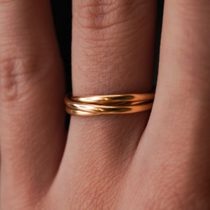 Thin Interlocking Set of 3 Rings in Gold, Rose Gold or Silver, interlocking ring, rolling ring, gold infinity ring, wedding ring, gold ring