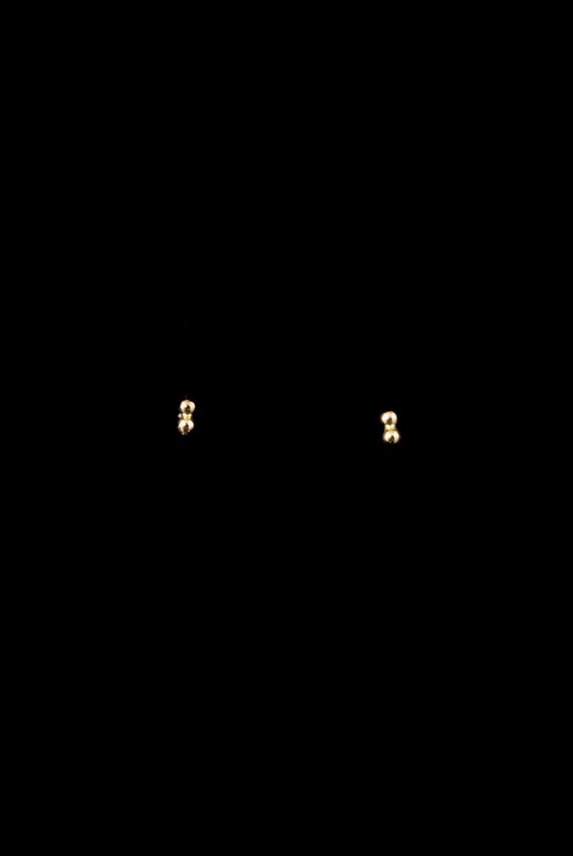 9ct Yellow Gold 3 Bead Bar Stud Earrings main image 0