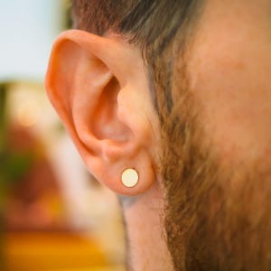 Men’s Dot Stud Earrings | 14K Gold fill or Sterling Silver | circle, disc, minimalist, gift