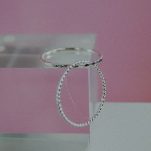 Twist Interlocking Rings in Sterling Silver, Set of 2 bands, anxiety rolling fidget infinity ring, wedding, gifts for her, anniversary