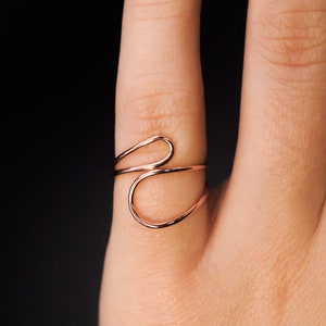 Asymmetrical Cuff Ring | 14K Gold Fill, Rose Gold, Sterling Silver | open reversible adjustable organic ring thumb midi