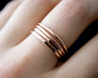 SOLID Thick Rose Gold stacking ring, rose gold ring, textured, 14k rose gold ring, rose gold stack ring, rose gold ring, delicate ring