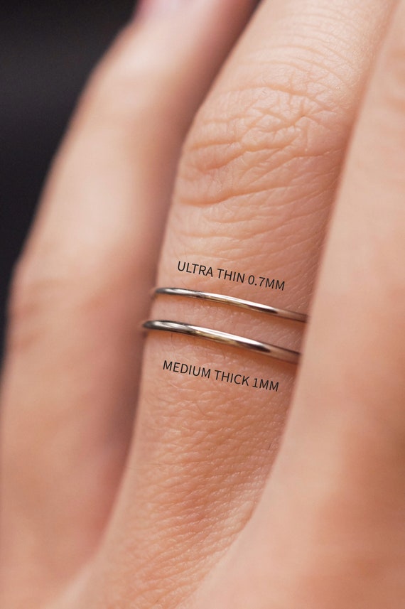 14k white sale gold stackable rings