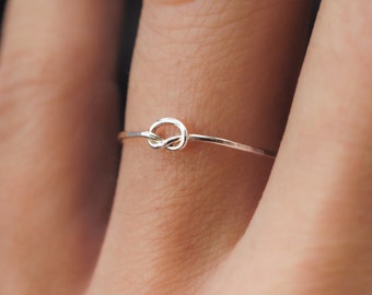 Open Knot Ring | Sterling Silver | Thin or Thick | bridesmaid, gift for her, stacking, pretzel ring, delicate, promise, friendship, durable