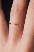 Rose Gold Ultra Thin Stacking ring, super skinny, extra thin, thinnest, slender, 14k rose gold fill, stackable, delicate, threadbare, .7mm