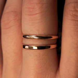 Extra Thick Rose Gold-fill Stack Ring, One Single Rose Gold-fill ring, stackable, thick, hammered rose gold fill band, new smooth finish image 2