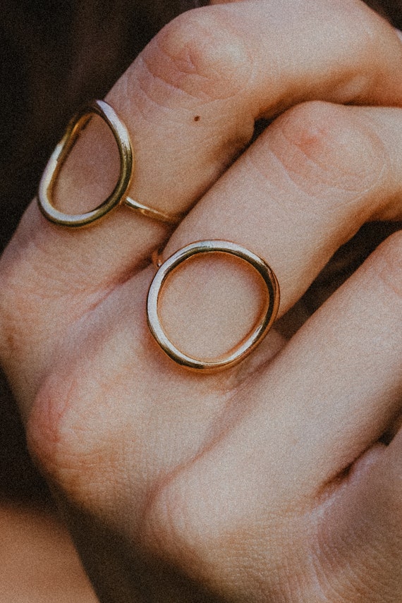 Full Circle Ring in 14K Rose Gold Fill, Smooth Mirror Finish, Super Thick,  Large Infinity, Durable, Chunky, Open, Moon, 3D, Soldered, Bold -   Norway