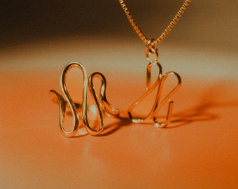 The Timeless Set, Form Pendant, 16" Box Chain and Form Ring in Gold Fill, Rose Gold or Sterling Silver, organic gift set wife anniversary