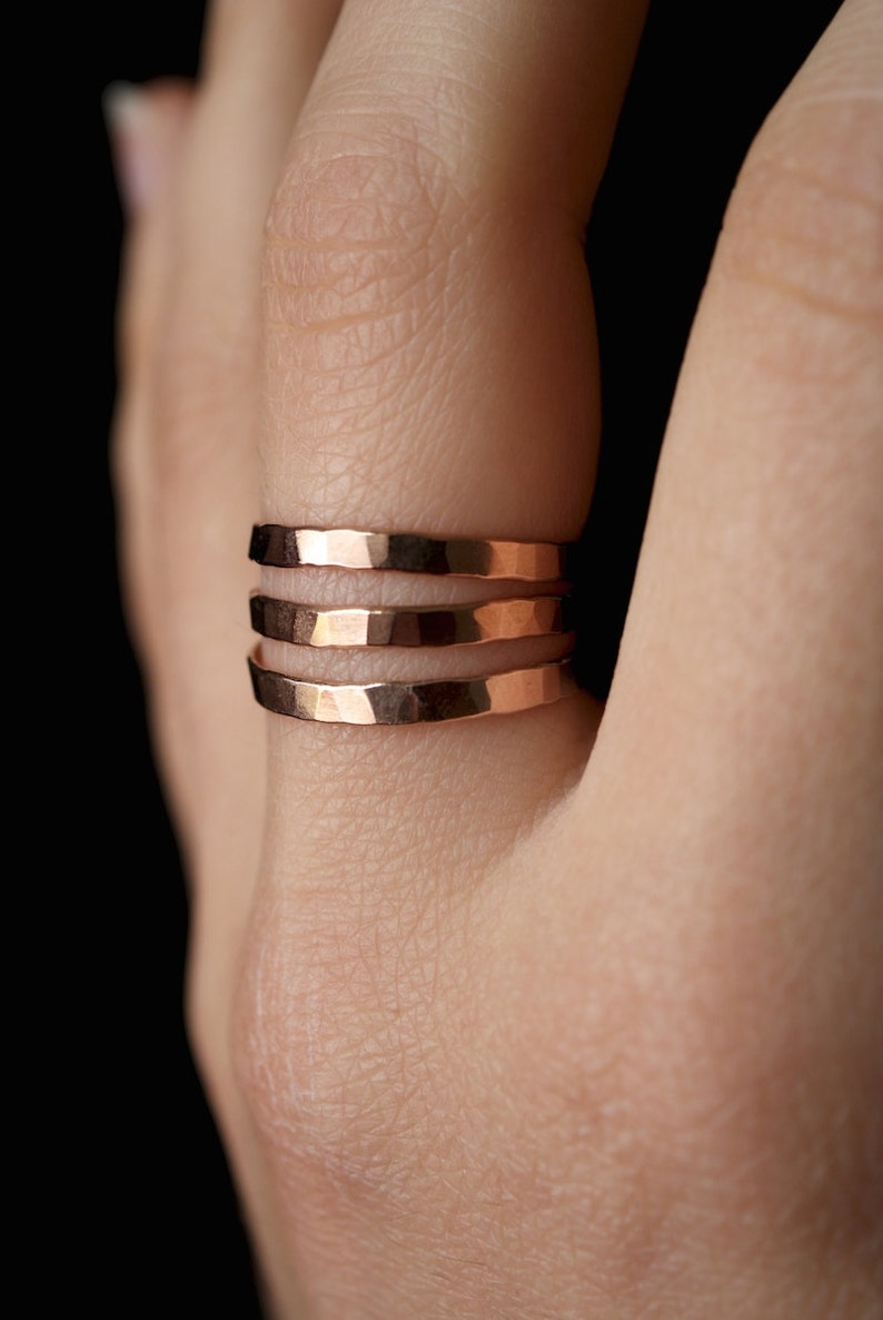 thick gold ring set