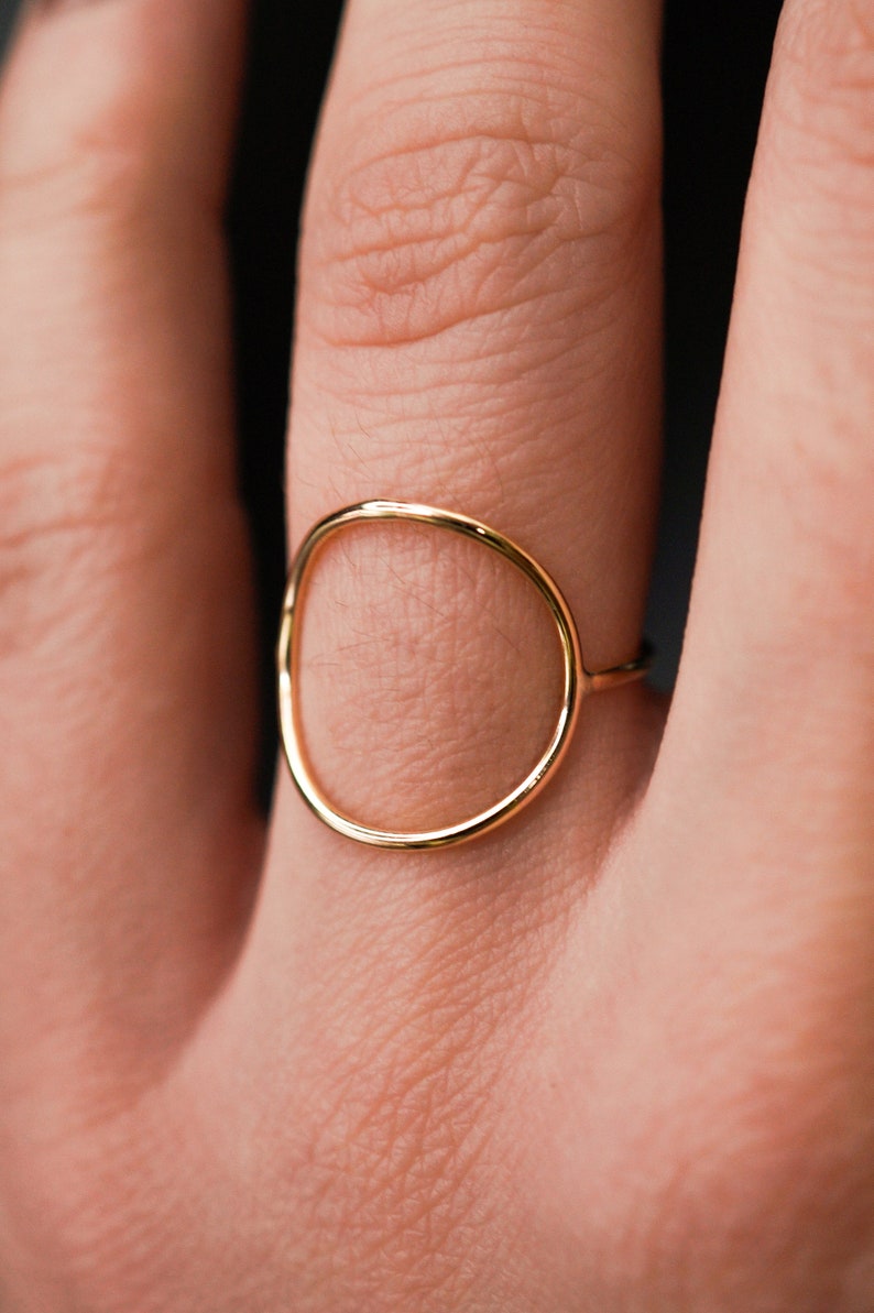 Circle Ring in 14K Gold Fill, gold circle ring, skinny or thick gold circle ring, 14k gold fill circle ring, hammered gold infinity ring image 1