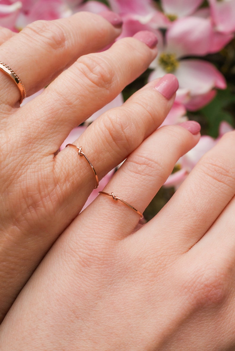 Closed Knot Ring, Sterling Silver, delicate thin, durable thick style, minimal bridesmaid gift idea, love knot, stacking ring, stackable image 10